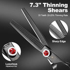 7 Inch Professional Dog Grooming Scissors Kit (Pro Black 5 in 1)