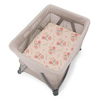 Pack n Play Stretchy Fitted Playard Sheet Set BROLEX 2 Pack Portable Mini Crib Sheets (Pink Blossom / 38X26 Inch)