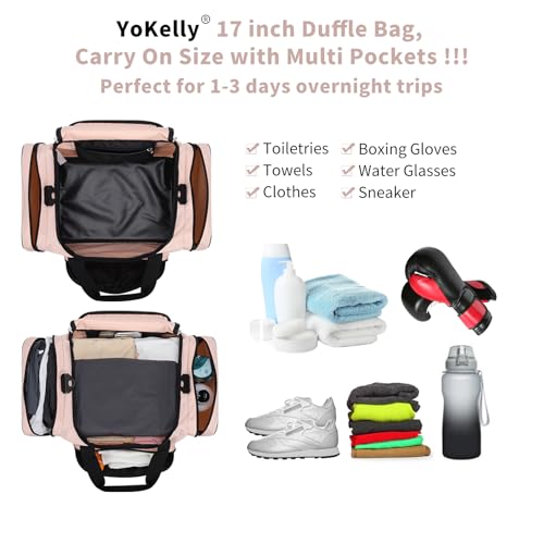 Small Gym Duffle Bag (Pink / 17 inch)