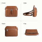 Genuine Leather Crossbody Bags for Women Travel Wallet Purse Brown (Cognac Brown)