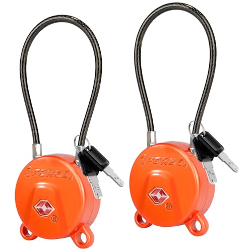 TSA Approved Luggage Locks Ultra (Orange 2 Locks)
