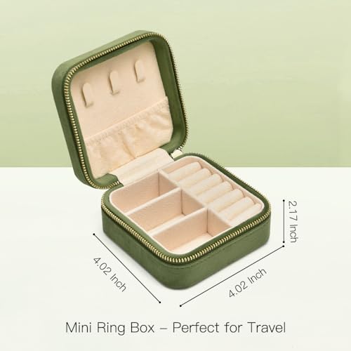 Travel Jewelry Case (F-Avocado Green / Medium Square)