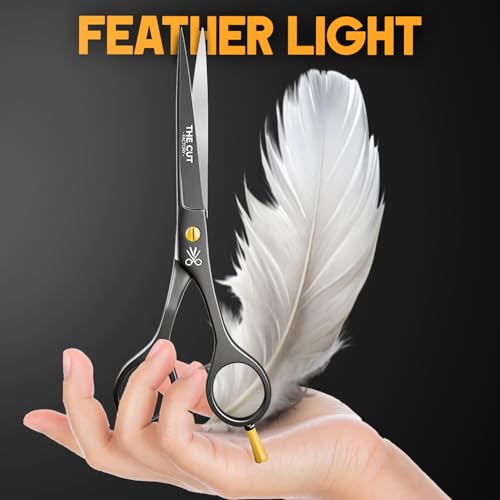 The Cut Factory® Hair Scissors & Hair Cutting Scissors (Black, High Carbon Steel)