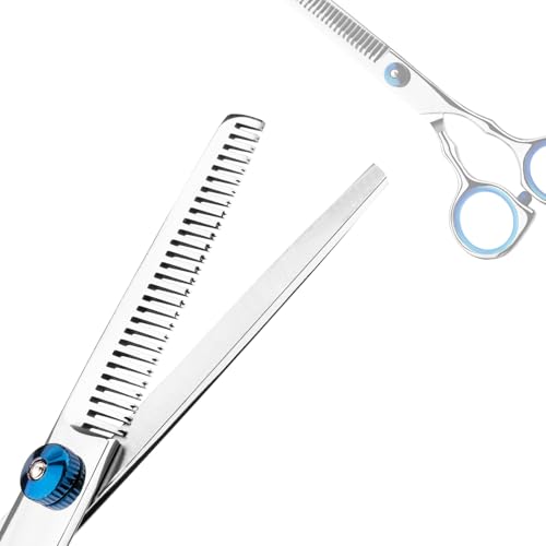 Hair Cutting Scissors Professional Home Haircutting Barber Salon Thinning Shears Kit with Comb and Case for Kids Boys Girls (Blue Kids Kit)