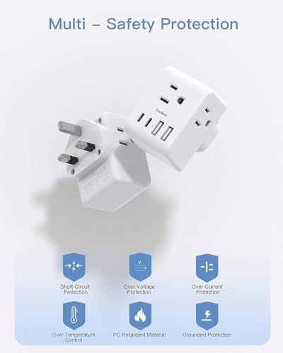 2 Pack US to UK Ireland Travel Plug Adapter