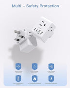 2 Pack US to UK Ireland Travel Plug Adapter