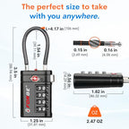 Open Alert TSA Approved Luggage Locks (Black 4 PK)