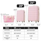 Luggage sets of 2 Piece (Luggage Set With Bags / Light Pink(20+24+bag))