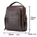 Genuine Leather Shoulder Bag for Men Messenger Briefcase CrossBody Handbag Satchel Pack Travel Work Everyday bag Brown (03-brown)