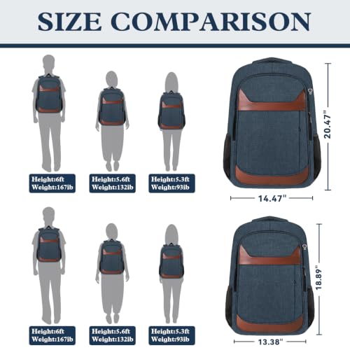 Travel Laptop Backpack 17 Inch (Blue Brown / 17.3 Inch(40L))