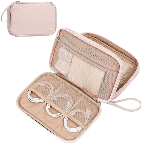 Electronics Travel Organizer Cord Case (Large / Pink)