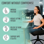 Seat Cushion Premium Foldable Sit Bone Cushion for Pressure Relief (Black / Sitbone)