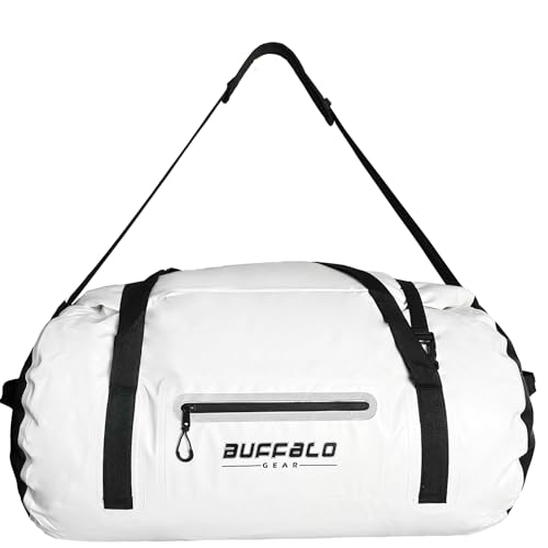 Waterproof Duffle Bag 80L Travel Duffel Dry Bag for Kayaking (White / 80L)