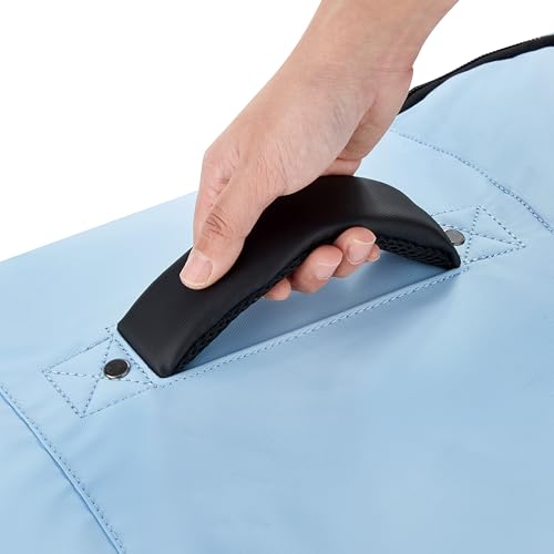 Now! Two Wheeled Rolling Duffle Bag (Checked Luggage 24 Inch / Light Blue)