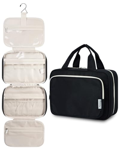 Hanging Toiletry Bag for Women (A-Black / Medium)
