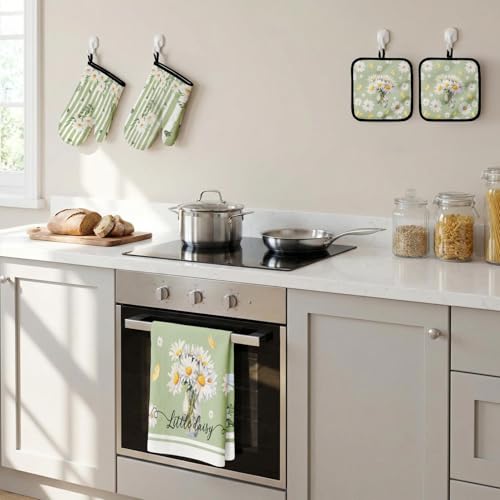 Green Daisy Kitchen Decor Set (Spring Green Daisy)