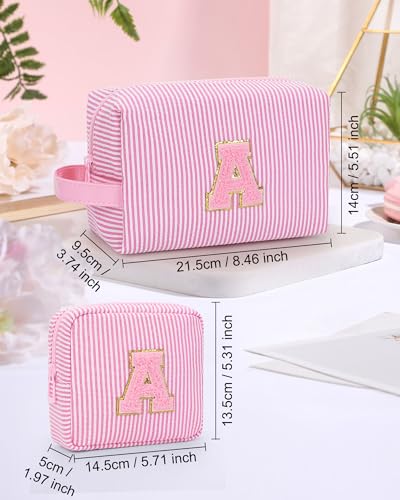 Personalized Initial Makeup Bag 2 (Pink 02)