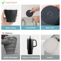 Collapsible Cup 8 oz 4 (Dark Green & Charcoal & Navy & Orange)