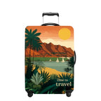 Luggage Cover Washable Suitcase Protector Anti (Sunset Oasis / M(fits 24-26Inch suitcase))