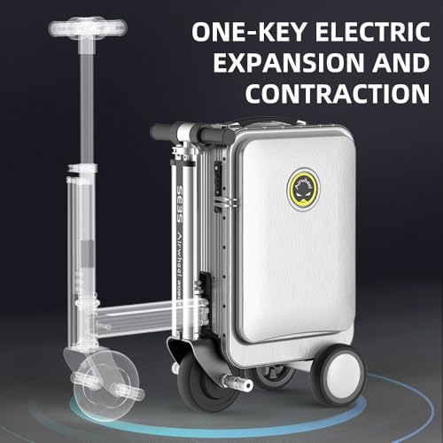 SE3S Smart Rideable Suitcase Electric Luggage Scooter For Travel (silver)
