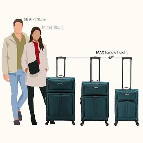 Anzio Softside Expandable Luggage with Spinner Wheels (Teal / 26-Inch Medium)