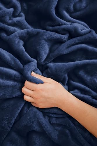 Travel Blanket and Pillow (Navy Blue)