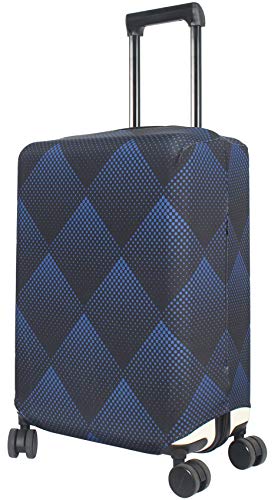 Travel Luggage Cover Suitcase Protector Fits 18 (Blue Cube / S)