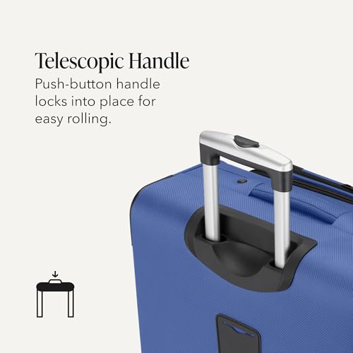Sion Softside Expandable Spinner Luggage Durable Lightweight Travel Suitcase (Checked-Large / Regatta)