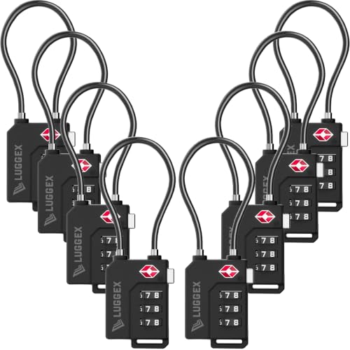 8 Pack TSA Locks for Luggage (Black / 8)