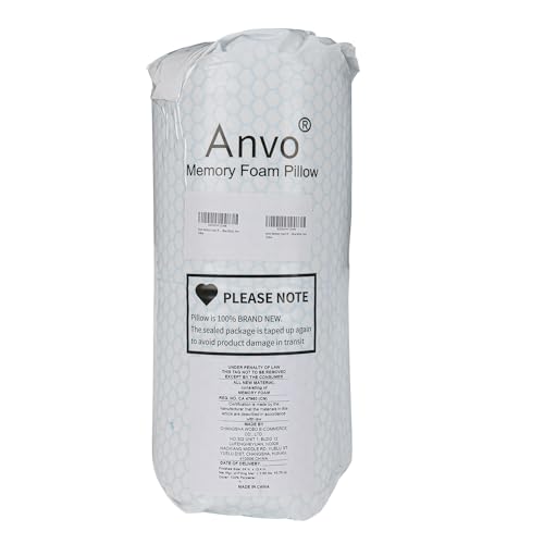 Memory Foam Pillow (Cyan / Standard (23.9 x 14.1 x 4.7/3.9 inches))