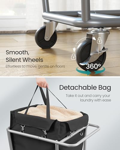 1 Section Laundry Basket with Wheels (Ink Black / 130 L (1-Section))
