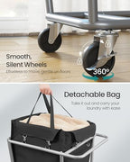 1 Section Laundry Basket with Wheels (Ink Black / 130 L (1-Section))