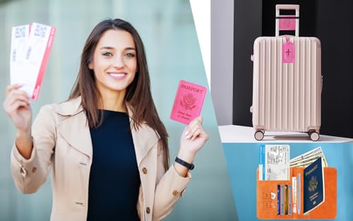 Passport Holder With Luggage Tag (115#Blue)