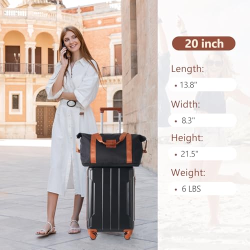 3 Piece 20" Hardshell Carry (Black Brown / 3-Piece Set (20 Inch with Accessories))