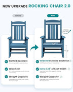 Outdoor Rocking Chair Set of 2 (Block Tone Navy / 2 Packs)