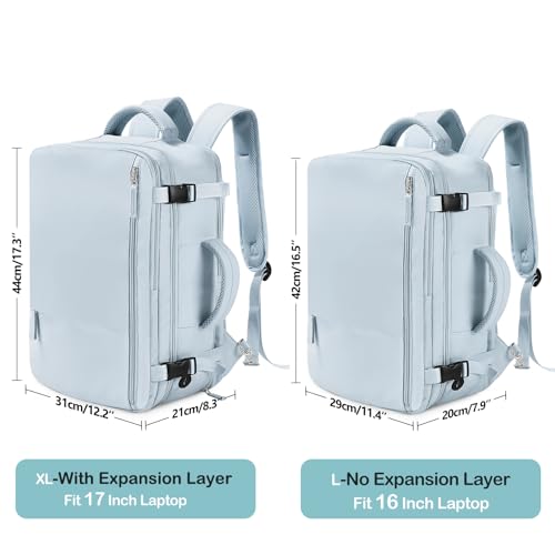 Travel Backpack for Men Women (Light-blue / Large)