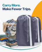 XL Laundry Bag with Strap ((1 pack) Grey)
