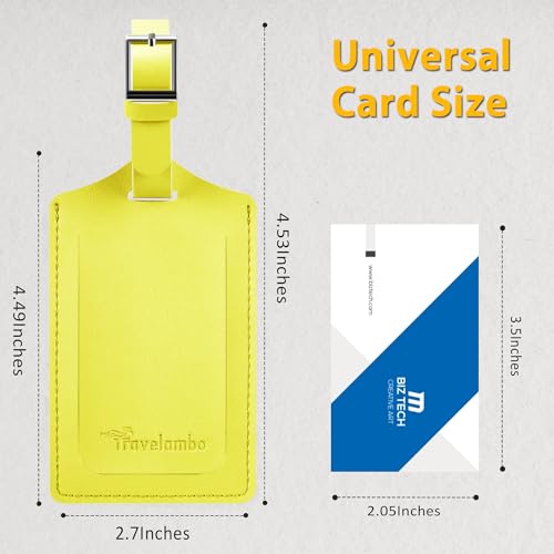 12 Pack Leather Luggage Tags for Suitcases Travel Tag (Light Yellow)