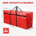 4 Pcs 149 Gallon Extra Large Moving Bags Heavy Duty Storage Bag (149 Gallon / Red)