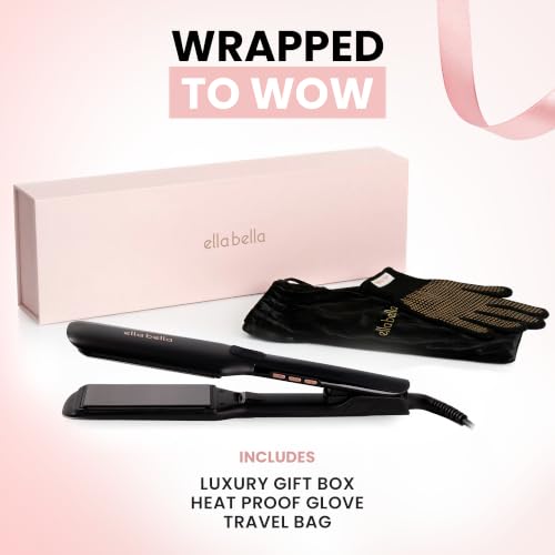 Titanium Flat Iron Hair Straightener Large with Infrared (Black / 1.8 Inch Plate)
