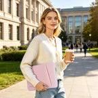 RAINYEAR 15.6 Inch Laptop Sleeve Padded Case Cover with Pocket (15.6 inch / Light Pink)