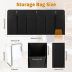 6‑Large‑Pocket RV Bedside Hanging Organizer with Sturdy Hooks (Cloth, 1pcs / Black)