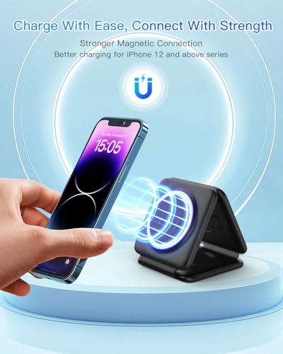 Fold Magnetic Wireless Charger for iPhone (Dark black)
