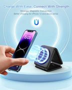 Fold Magnetic Wireless Charger for iPhone (Dark black)