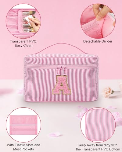 Initial Makeup Bags for Women (Pink 2 / S)