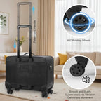 Extra Large Makeup Case Rolling Travel Train Case with 360° Spinner Wheels (Black with 4 Clear Bags / Extra Large)