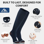 Copper Compression Dress Socks for Women & Men (XX-Large / Blue Purple)