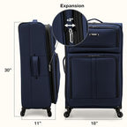 Anzio Softside Expandable Luggage with Spinner Wheels (Navy / 30-Inch Large)