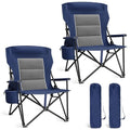 Oversized Camping Chairs High Back Lawn Chair 2 Pack (Navy / Twin Pack)