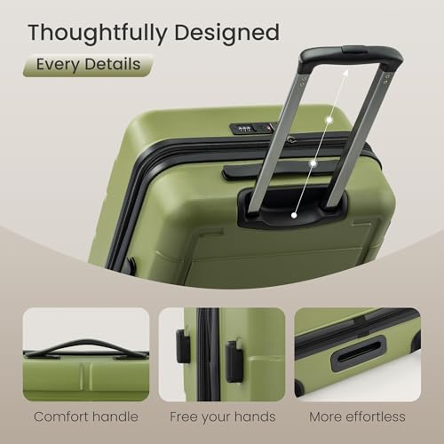 G Series Luggage set 3pcs (Olive Green / 3-Piece Set (20/24/28in))